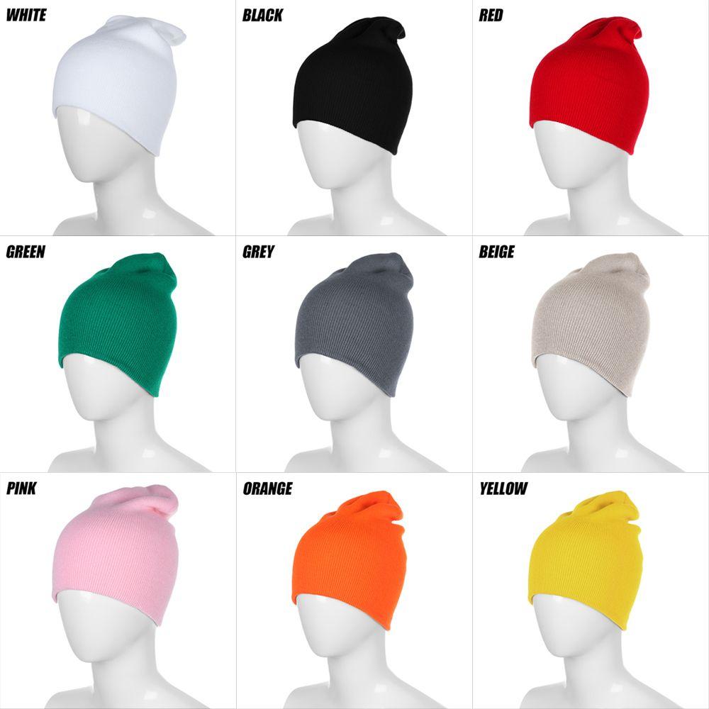 Осень-зима унисекс конфетного цвета повседневная хип-хоп шапка шапка вязаная шапка тюбетейка мягкая