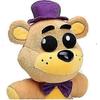 10 inch Cute Night Plush - Purple Hat Golden Freddy Plush Toys - Adorable Withered Bear Stuffed Fredbear