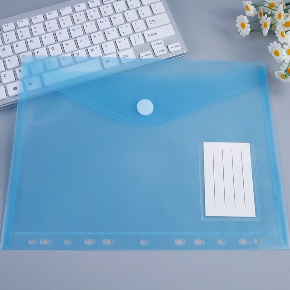 Colorful A4 File Folder Transparent Folder Envelope Bag Durable Document Holder  Ring Binder