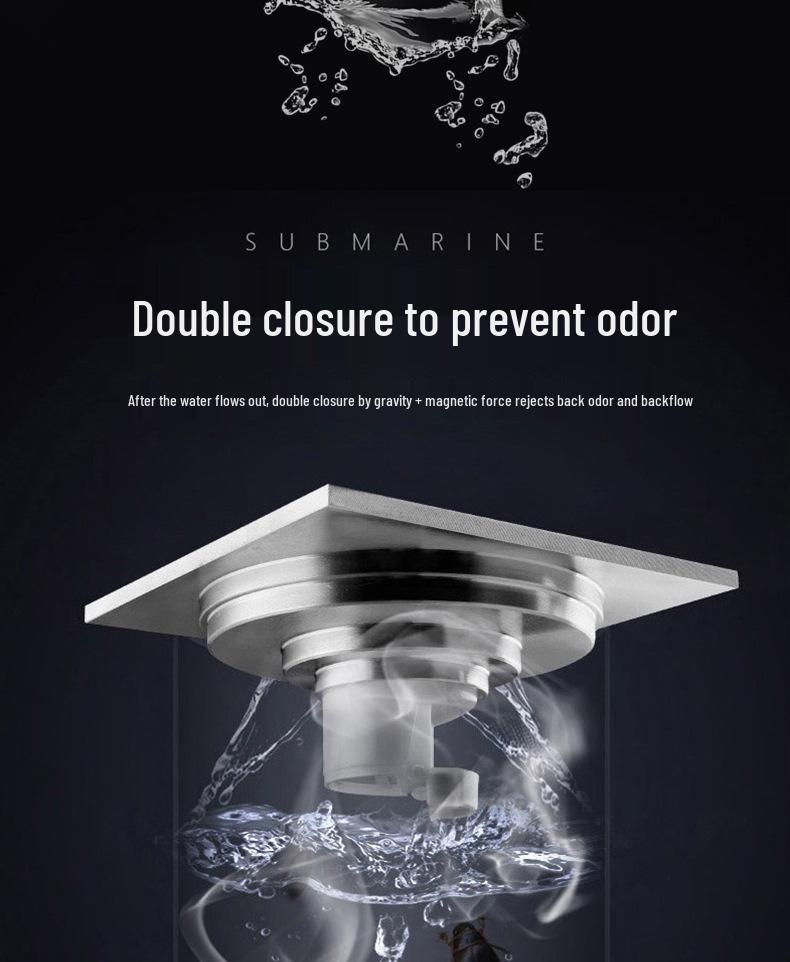 Нержавеющая сталь Ультратонкий Защита от запаха Подводный Душевой Пол Слив GF40-10B