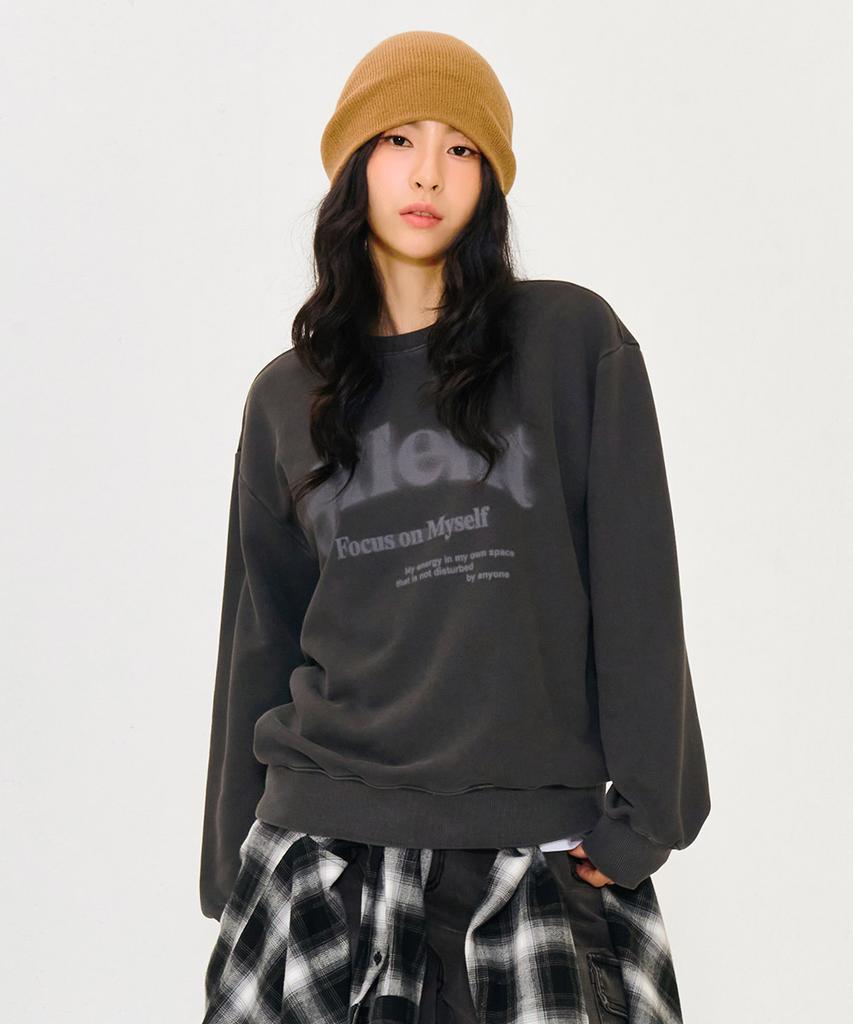 CHASECULT Unisex Pigment Lettering Sweatshirt - Charcoal