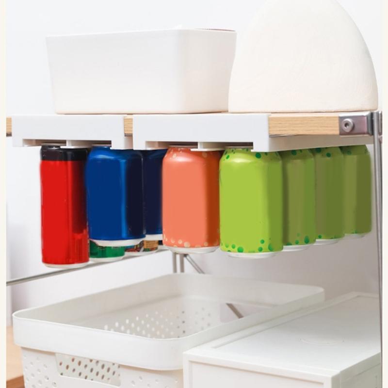 Refrigerator Slide Under Shelf Can Dispenser Hangings Drawer Storage Rack for Cans Beverages Holder Organizer Container