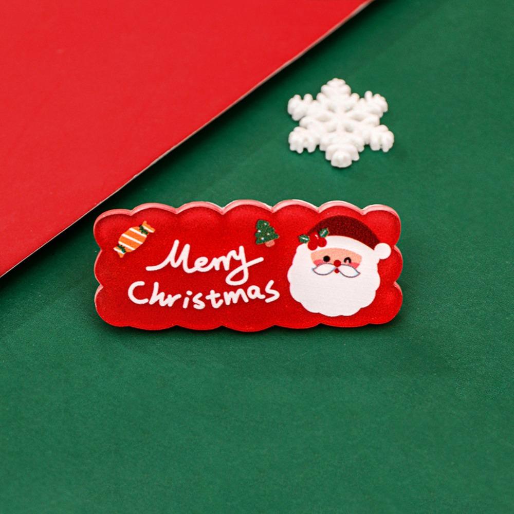 Мультяшная акриловая заколка для волос Рождественская заколка для волос Кавали Снеговик Боковая заколка Вечеринка