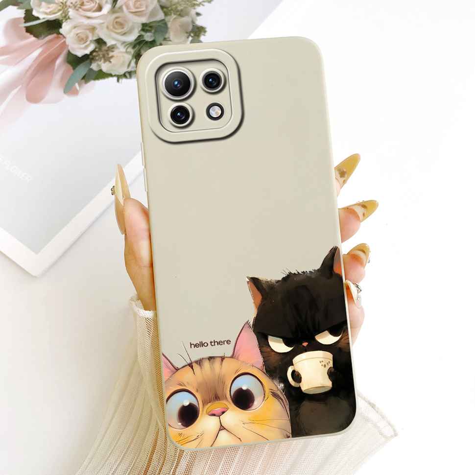 Case For Xiaomi Mi 11 11Lite 11 Lite Soft Phone Case Protection Luxury Animals Cat Dragon Back Cover For Xiaomi Mi11 Lite Capa