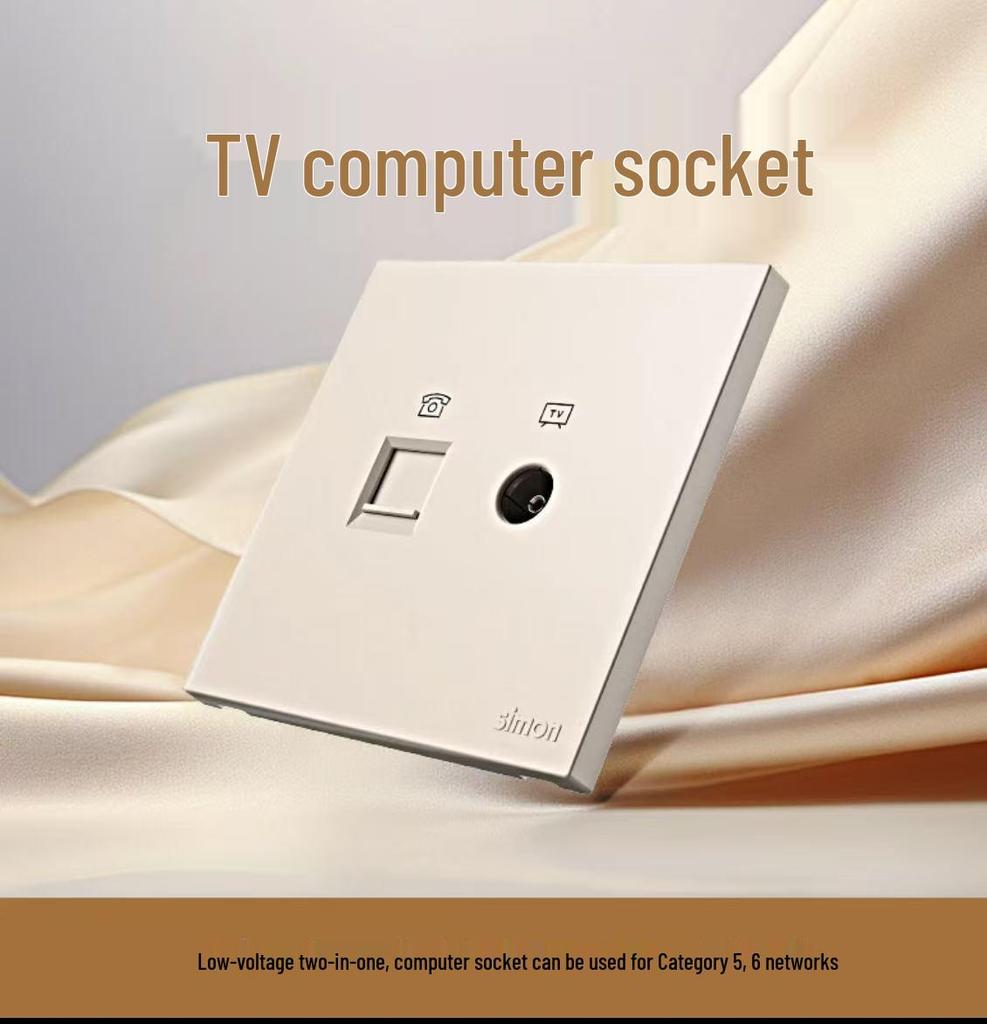 Simon i6Air Ultra-Thin Five-Hole 86 Type Switch and Socket for Home Decor