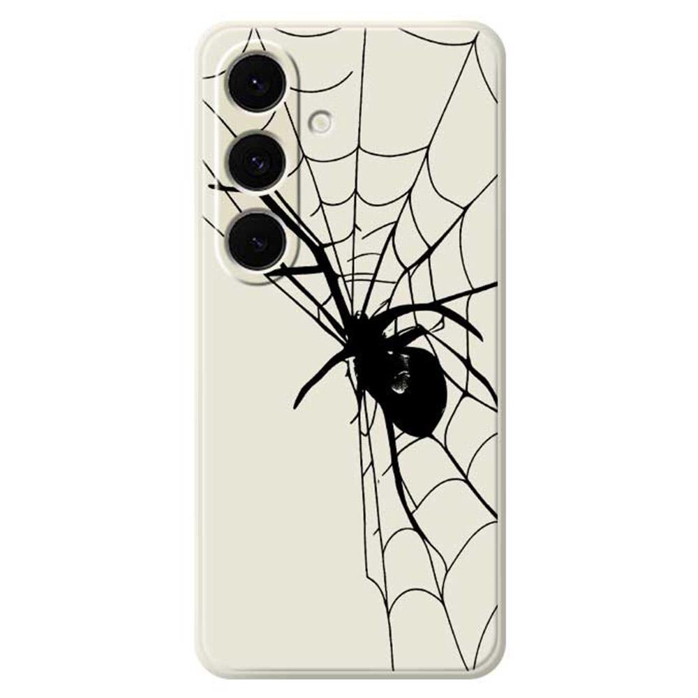For Samsung Galaxy S25+ Case Spider Pattern Printing Straight Edge TPU Phone Back Cover
