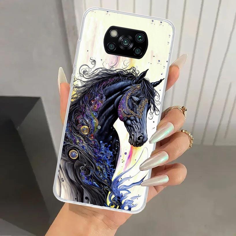 Animal Oil Painting Horse Phone Case for Xiaomi Poco X5 X6 X7 Pro F7 Ultra M7 Redmi 15 15C 13 13C 12 12C 10 10A 10C 9 9A 9C 9T S
