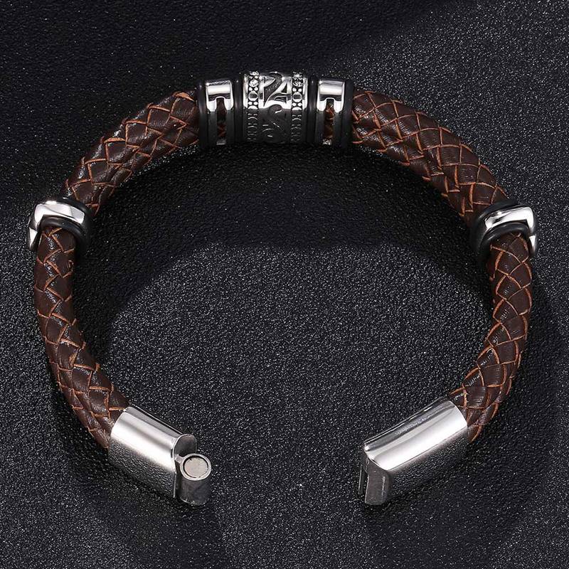 Новый коричневый браслет из натуральной кожи для мужчин Homme, двухслойные мужские браслеты, ювелирные изделия, подарки