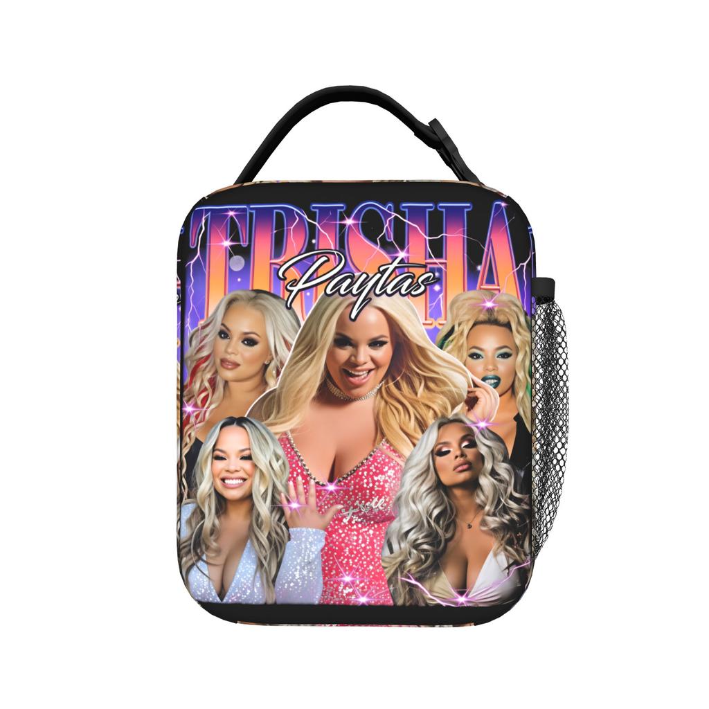 90S Trisha Paytas Graphic Lunch Bag Cute Lunch Box Portable Insulated Tote Food Bags For Women Waterproof Graphic Cooler Bag