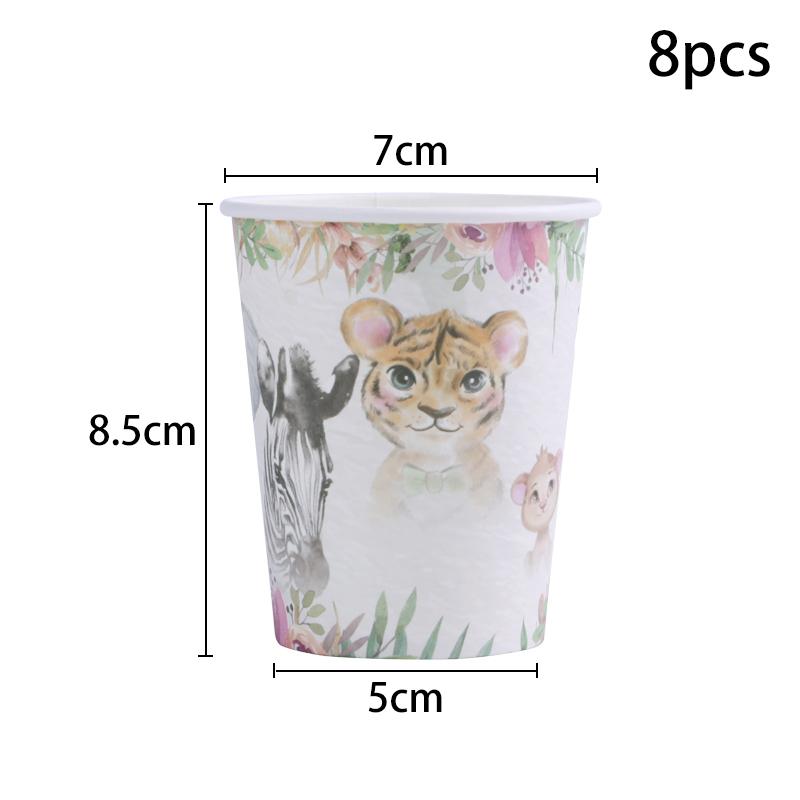 Tiger Lion Animal Pattern Disposable Tableware Set Safari Theme Party Decorations Boy Wild One First Birthday Party Supplies