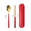 Three-Piece Japanese Stainless Steel Cutlery Set: Spoon, Fork, Chopsticks