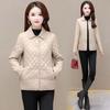 Small Diamond-shaped Lightweight Cotton-padded Jacket for Mothers In Winter Loose, Light and Short Cotton-padded Jacket for Women