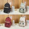 Bear Pattern Print Backpack With Nylon Construction Ergonomic Air Straps Cushion