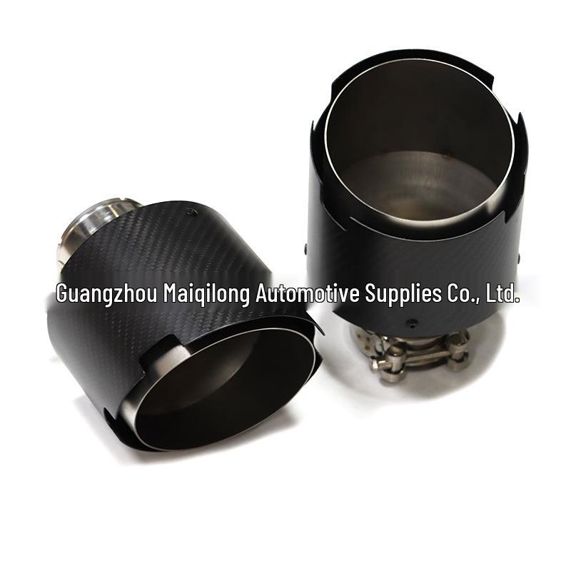 Universal Carbon Fiber Exhaust Tailpipe: Double-Layer, Large-Diameter, Clamp-On, No Welding Needed for All Car Models.