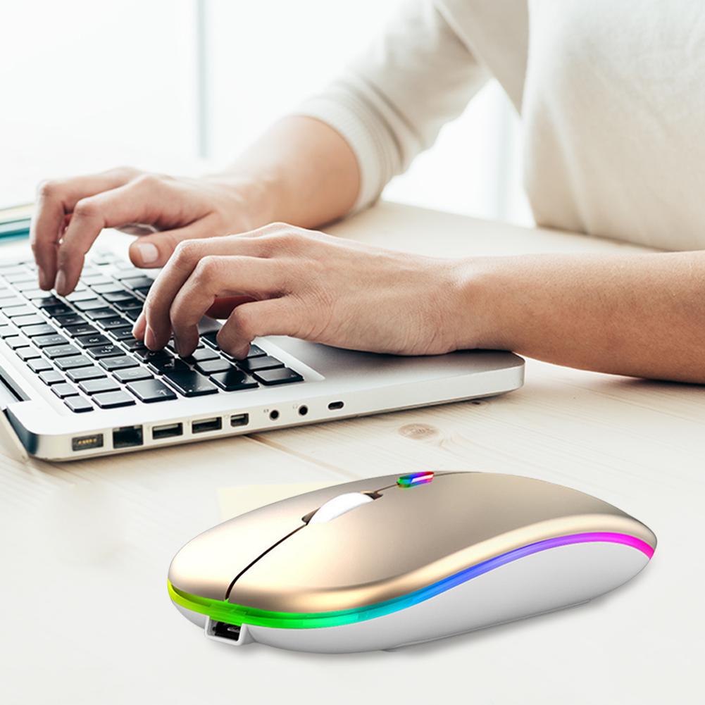 Rechargeable Wireless Bluetooth Mouse For Computer PC iPad Dual Mode Bluetooth 4.0 + USB Wireless Mouse 342.4GHz 1600dp DPI