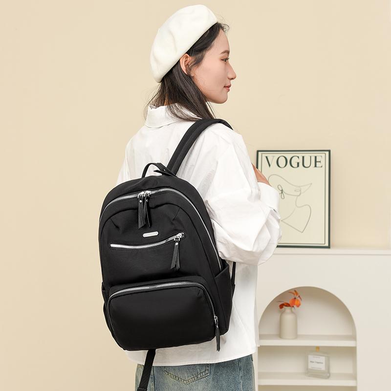 Women's Backpack Solid Color Student Schoolbag Travel Bag Commuter Large Capacity Backpack