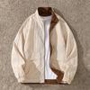 Micro Wrinkled Texture Color Blocking Fake Two-piece Men's Jacket Spring and Autumn Business Casual Jacket