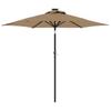 Vidaxl Parasol Ogrodowy Led, Stalowy Słupek, Taupe, 225X225X212 Cm