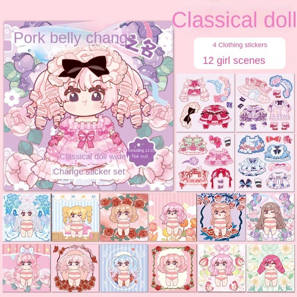 Cartoon Dress Up Sticker Paper Dress-up Outfit Stickers Painting Book Stickers  Kids
