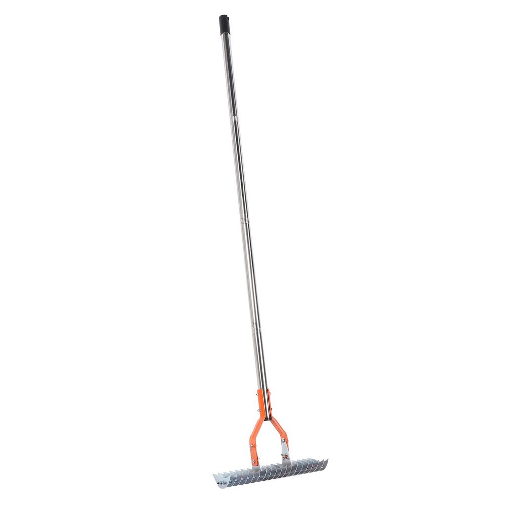 Thatch Rake 14.7 Inch Carbon Steel Stainless Steel Robust Lawn Dethatcher Rake with Handle for Clning Dd Grass Yard Garden