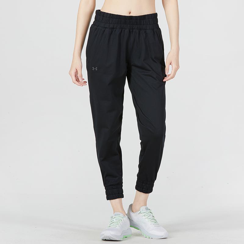 Under Armour Тканые джоггеры с однотонным логотипом и принтом, женские брюки, черные 1373967-001