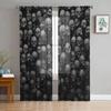 Black Skull Sheer Curtains Living Room Window Tulle Curtains For Bedroom Kitchen Home Decoration Voile Drapes