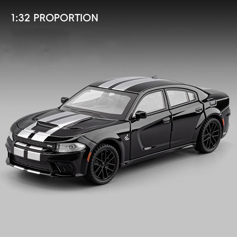 1/32 DODGE Charger SRT Hellcat Alloy Sports Car Model Diecast Toy Muscle Vehicles Car Model Simulation Sound and Light Kids Gift