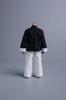 112 Scale Male Female Universal Movable Action Figure Costume Tang Suit, 6 Inch Tunic Suit, Kung Fu Suit, Chinese Suit, Black and White (body, Head,