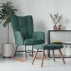VidaXL Rocking Chair with Footrest Relaxation Armchair with Stool Lounge Seat Home Interior Green 328152