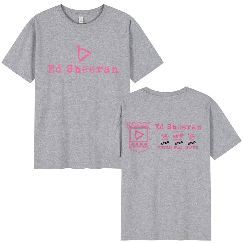 Мерч Ed Sheeran Play Tour 2025 Футболки Подарок для фанатов Мужская Женская Одежда Мода Винтажные Футболки Оверсайз Хлопок Повседневная Футболка