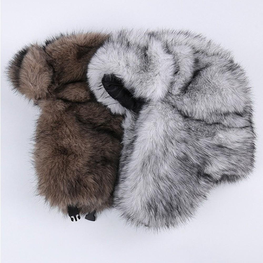 Thick Plush Bomber Hat Fluffy Earflap Hat Fashion Ushanka Hat For Women Men