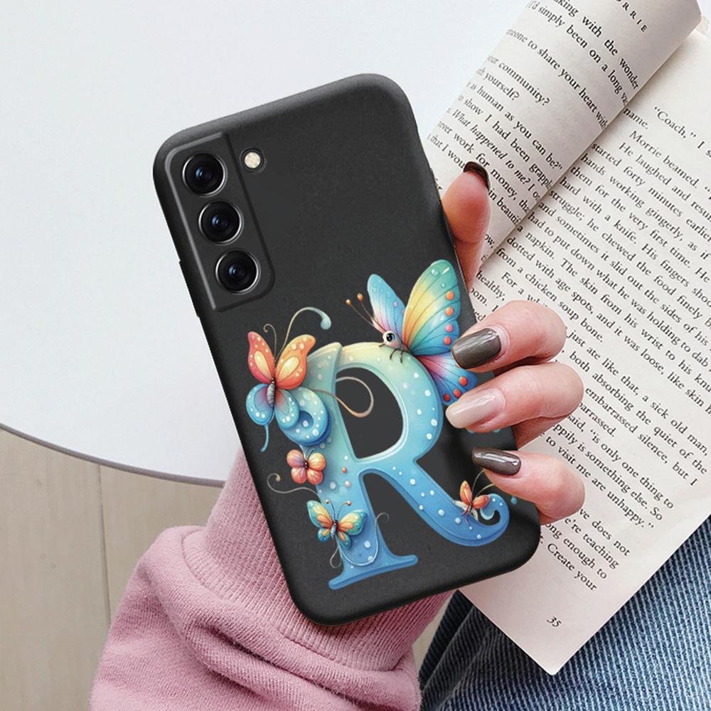 Phone Case Women For Samsung Galaxy S21 FE S22 Plus Girls Bumper Cover Colorful Letter Flower Butterfly Love samsang s22 Ultra