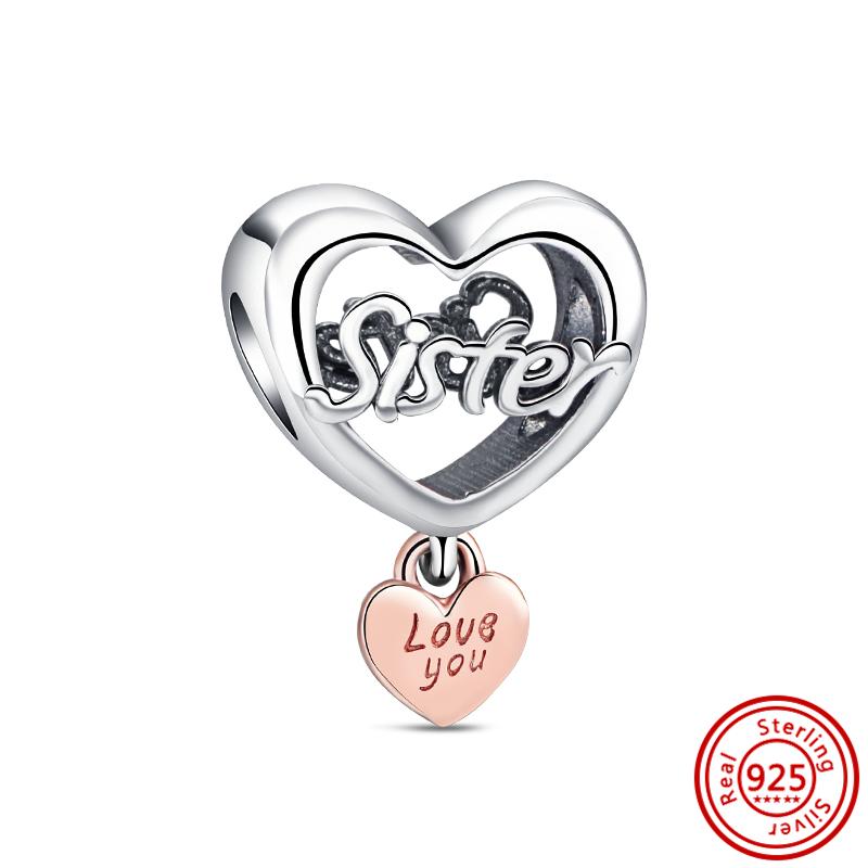 100% 925 Sterling Silver Infinite Eternity Style Love Family Friend Shiny Beads Fit Original Charms Bracelet DIY Jewelry