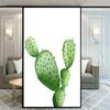 Static Cling Privacy Windows Film Decorative Cactus Plant Stained Glass Window Stickers  Frosted Window Cling
