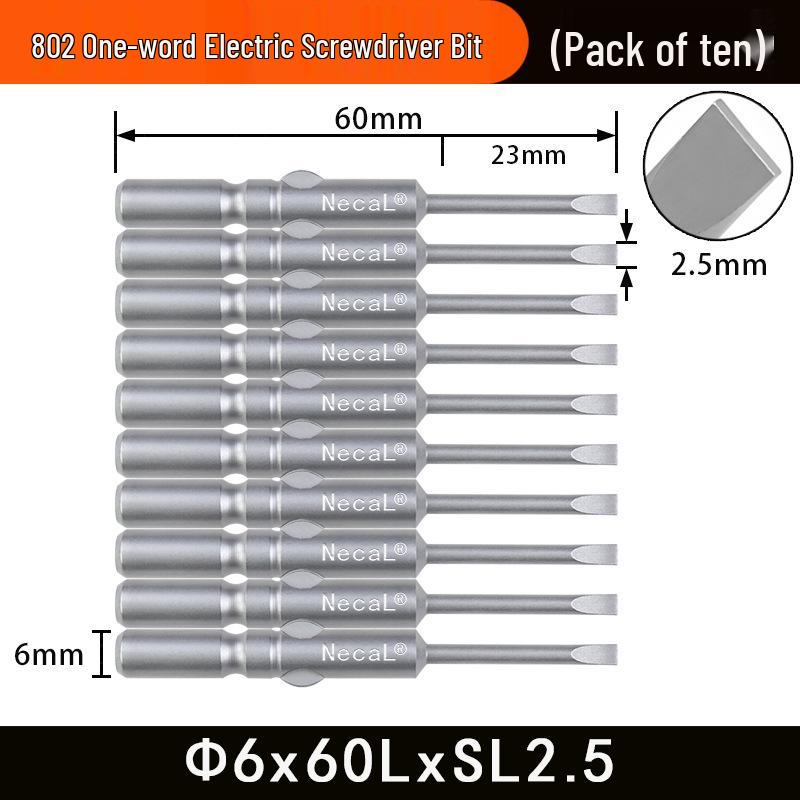 Nigao S2 6MM Round Shank Magnetized Slotted Electric Screwdriver Bit 802