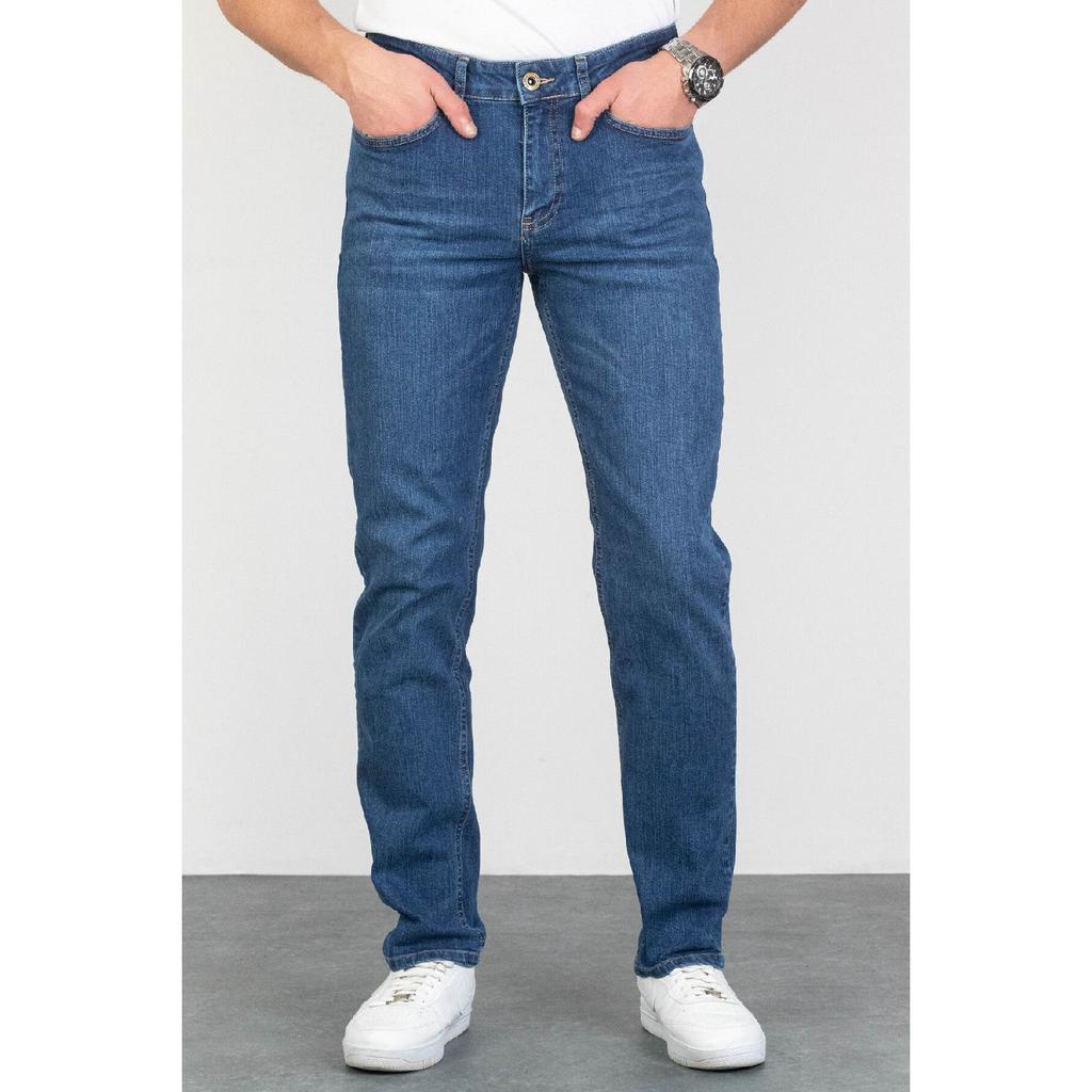 Мужские голубые джинсы стандартного кроя с гибкими джинсами из лайкры и джинсовыми брюками Hlthe001975