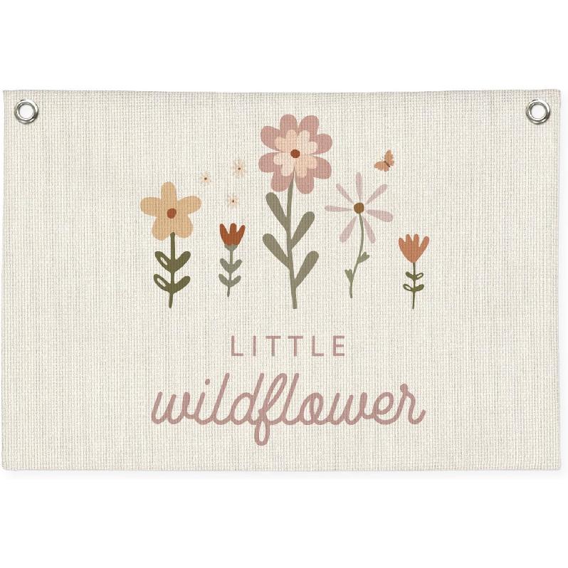 DDYGZYW Boho Floral Nursery Wall Art,Girls Room Decor,Wildflower Nursery Decor Linen Banner Print,You'll Never Know Dear How Much I Love You Wall