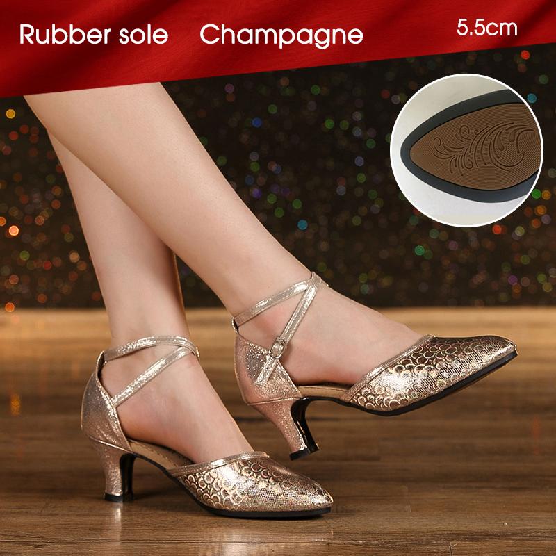 Модные женские туфли для латинских танцев с закрытым носком, танго, вальс, мамбо, румба, самба, профессиональная обувь для тренировок на мягкой подошве