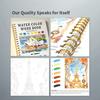 Large Size Watercolor Sketch Practice Pad, 16 Pages Cotton Paper Line Drawing Coloring Book For Starter Art Training