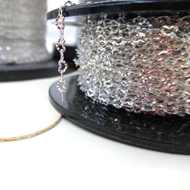 New 925 Sterling Silver Dapped Heart Chain for Permanent Jewelry Making Vintage Chains