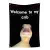 Wall Flag Creative Welcome To My Crib Flag Durable Easy Installation Wall Hanging Banner for Home Decoration