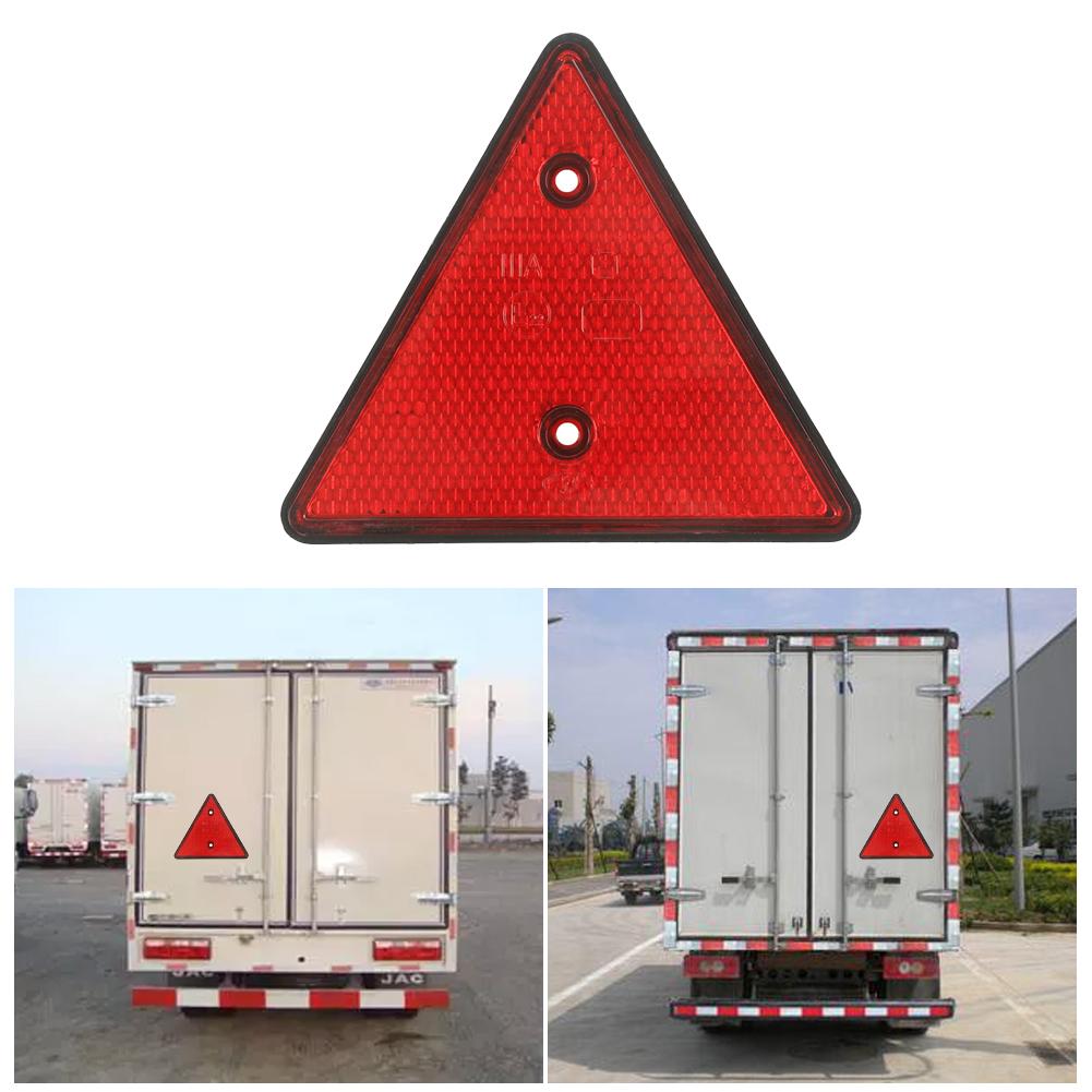 Red Rear Reflector Triangle Reflective Sign Screw Mount E22 Listed Warning Safety Reflector for Trailer Truck Caravan Boat