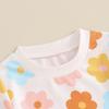 Baby Girl Summer Outfits Colorful Floral Print Short Sleeve Tops + Shorts Set Infant 2Pcs Clothes