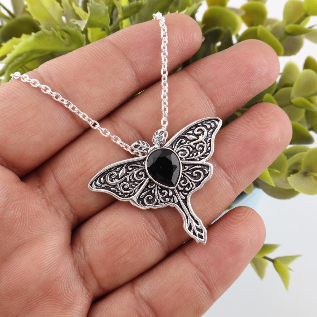 Драгоценный камень Черный Оникс Ювелирная подвеска из стерлингового серебра 925 пробы 1,2" для подарка на день рождения CP-31-18