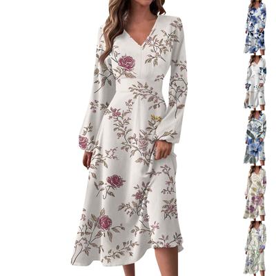 Женское осенне-зимнее повседневное модное длинное платье с V-образным вырезом и длинными рукавами в полоску, подходящее для повседневной жизни и вечеринок