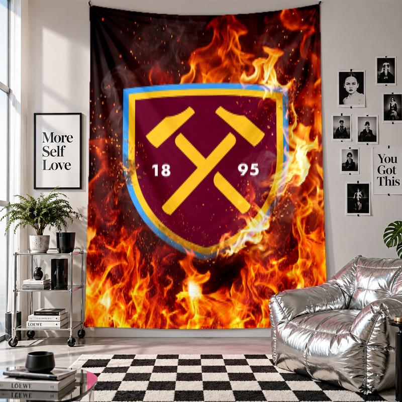 West Ham United Football Wall Tapestry Home Decor Wall Hanging Cloth for Bedroom Living Room Background