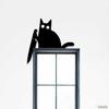 Черный кот, украшение на угол двери, держащее резак, силуэт котенка, знак на дверную раму, украшение на переднюю дверь, украшение на край животного
