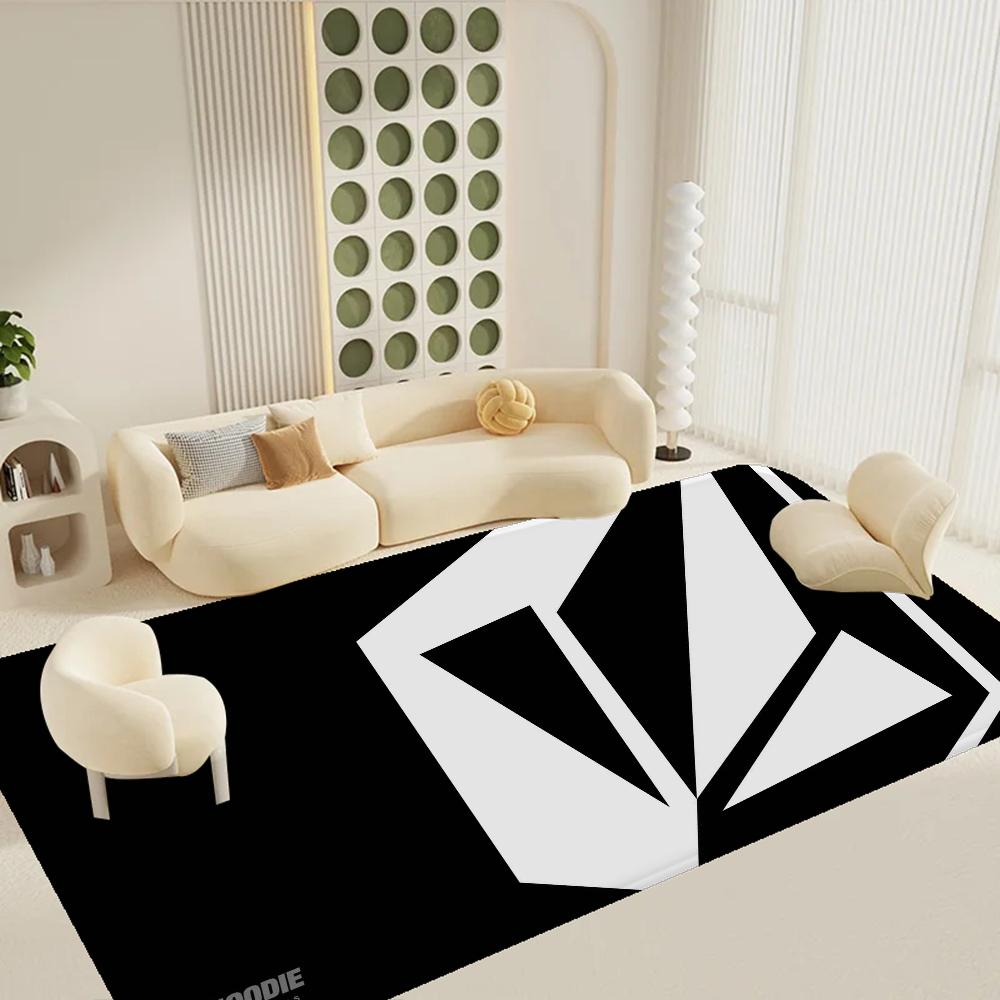 V-Volcom LOGO Long Rugs Nordic Style Bedroom Living Room Doormat Home Balcony Anti-Slip Toilet Rug