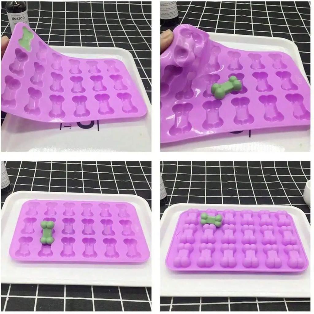 1pc-Dog Paw and Bone Shaped Silicone Mold Non-stick Food Grade Ice Tray for Chocolate Candy Cupcakes Puddings