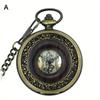 Mechanical Pocket Watch Chain Medallion Hollow Dial Steampunk Skeleton Men Women Clock Watches